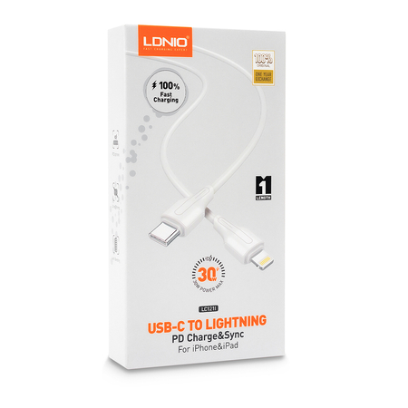 Kabel do szybkiego ładowania USB-C / Lightning 1m 30W biały LC121I