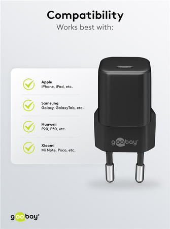 USB-C PD GaN 30W Netzladegerät Goobay BLACK - zdjęcie 2