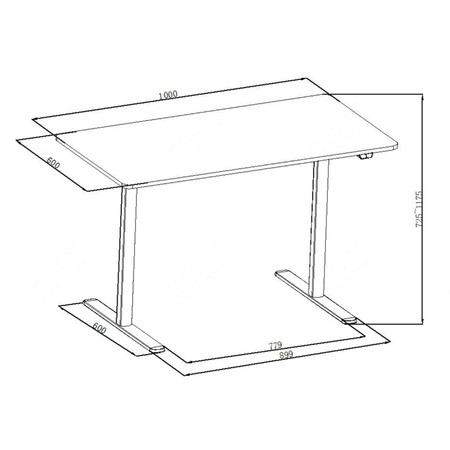 Elektryczne biurko Spacetronik Moris 121BO 100x60 Outlet B+