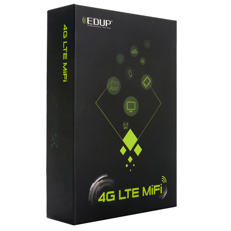 SIM 4G LTE Wi-Fi 4 LCD Mobilfunk-Router Edup EP-D523
