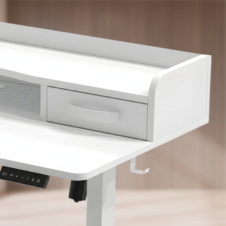 Biurko Elektryczne SPEF134WW z Szufladą i USB - Ergonomia do Home Office