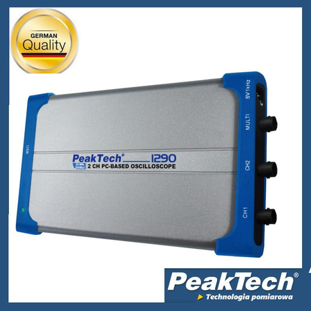 Oscyloskop komputerowy dwukanałowy PC Z USB 2-kanałowy 25MHz PeakTech 1290