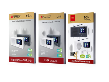 Radio - Głośnik Bluetooth 5.3 DAB/DAB+/FM Opticum TON 5 z LCD - Białe