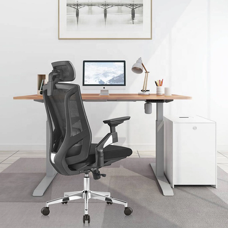 Zestaw ergonomiczny biurko Moris SPEO112BB fotel Gerd lampa GLOW D22 Pro