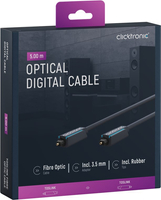 CLICKTRONIC Toslink optisches Kabel + ad. Buchse 5m