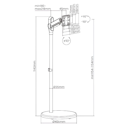 OUTLET Mobilny uchwyt na monitor Spacetronik SPE-T01W