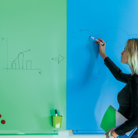 Lakierowana magnetyczna tablica do pisania 75x115cm zielona mocowana na magnes