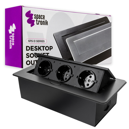 Gniazda blatowe otwierane chowane w blat Spacetronik SPS-D33B V2