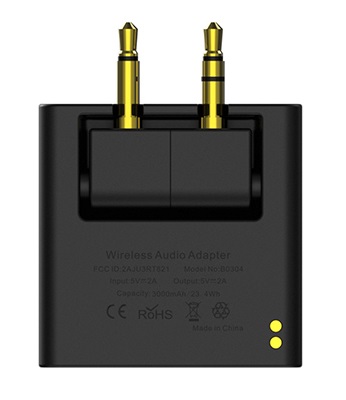 B05 2x Nadajnik Bluetooth 1Mii 2xAUX Jack 3.5 10m - zdjęcie 2