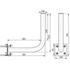 Gebogener Balkonständer L-40cm vorne UBC-38/400-Z