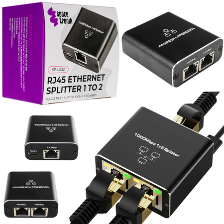 Rozdzielacz sieciowy RJ45 1 na 2 SP-LC22 Outlet A-