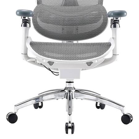 Krzesło do ergonomicznego biura 6D Spacetronik DORIS 40 szare z regulowanym zagłówkiem i podłokietnikami