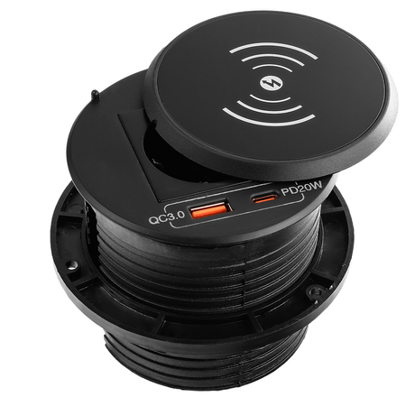 Spacetronik SPS-R1D3W V2 runde Tischsteckdose