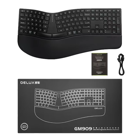 Kabellose ergonomische Tastatur GM909 weiß - zdjęcie 2