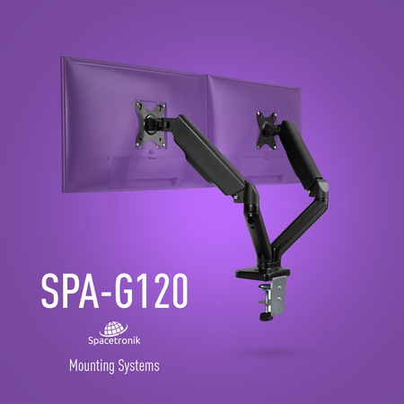 Uchwyt gazowy na dwa monitory Spacetronik SPA-G120