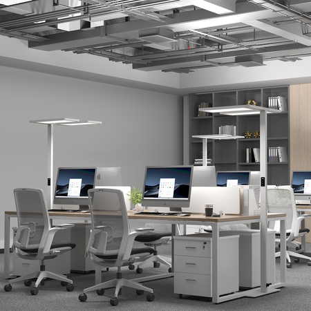 Podwójna lampa stojąca biurowa GLOW D24 Czarna