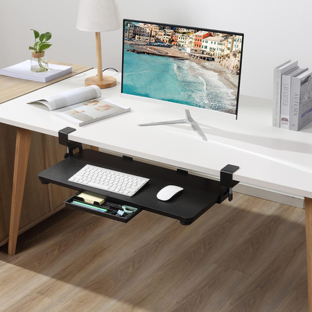 Wysuwana półka pod klawiaturę Spacetronik SPB133B montowana pod blatem - zdjęcie 2