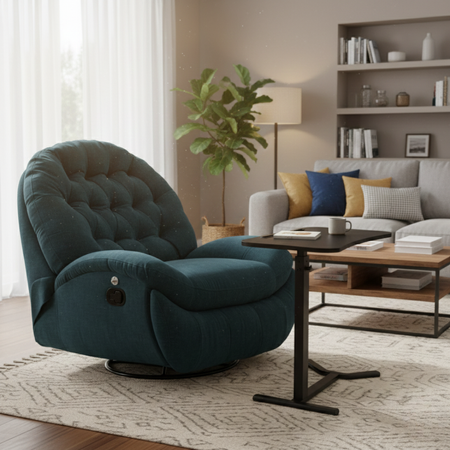 Zestaw wypoczynkowy fotel Spacetronik Flax 04M + stolik regulowany BUDDY