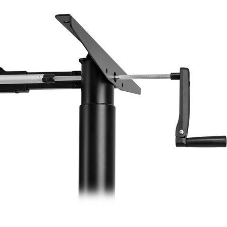 Manual Height-Adjustable Desk Frame Black 