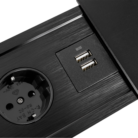 Gniazdo wpuszczane rozsuwane do blatu Spacetronik SPS-S24B V2 COMPACT