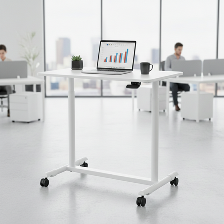 Regulowany stolik na kółkach Buddy 04 biały