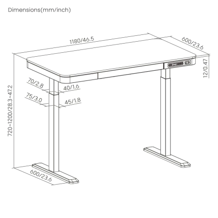 Biurko regulowanie elektrycznie OUTLET Spacetronik Astrid SPE-B126WW