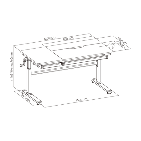 Biurko regulowane Spacetronik XD SPE-X104WP 120x60