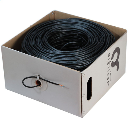 Skrętka CAT6 U/UTP DG-PREMIUM CU PE ŻELOWANA, CZARNA 305m