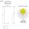 Lampa stojąca biurowa LED GLOW D24 13000 lm Czarna