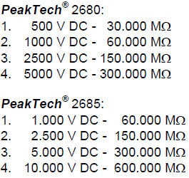 PeakTech digitales 5 kV Isolationsprüfgerät 2680 - zdjęcie 2
