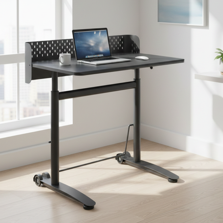 Czarne stanowisko robocze regulowane 90x60 SPR BUDDY 23 MBB - zdjęcie 2