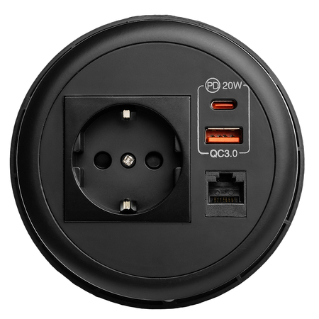 Spacetronik SPS-R1D3W V2 runde Tischsteckdose - zdjęcie 2