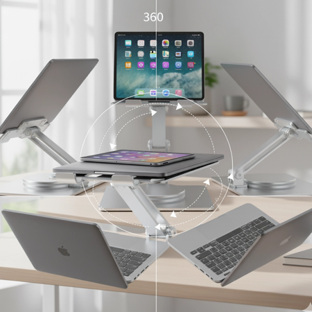Obrotowa Podstawka na Tablet/Telefon SPP121G 360° Aluminium