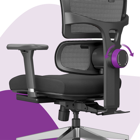 Ergonomiczny fotel Spacetronik LUMBO 44 Czarny Outlet A-