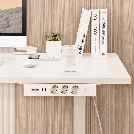 Przedłużacz Podblatowy do Biurka Listwa Zasilajaca USB RJ45 CAT.6 USB Spacetronik SPSU38W_V2