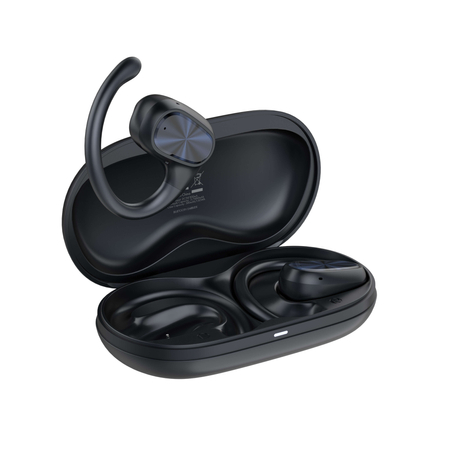 Bezprzewodowe słuchawki OWS kostne LDNIO T07 z Bluetooth 5.3, Redukcja Szumów, Etui 500mAh, czarne