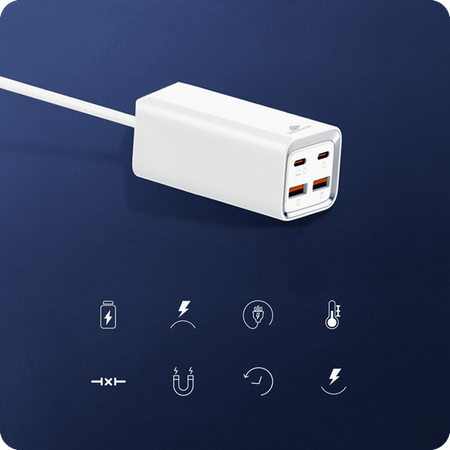 Wielofunkcyjna, szybka ładowarka 65 W Spacetronik SR102, 2x USB-C, 2x USB-A QC3.0