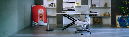 Rozkładany, szary fotel biurkowy do ergonomicznego biura Spacetronik SPRINGLE 66