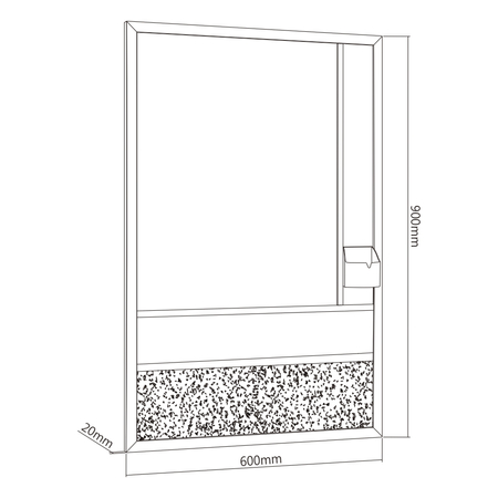 Pionowa tablica z magnesem biała i czarna suchościeralna + korkowa 600x900 mm z uchwytem na pisaki