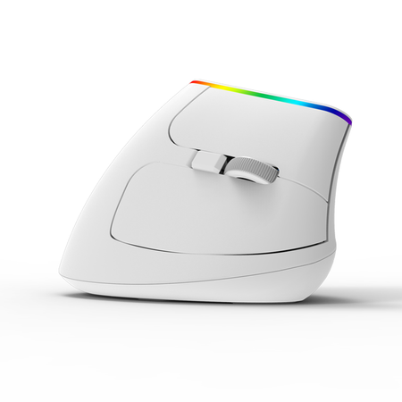 Kabellose vertikale Maus Delux M618C RGB weiß - zdjęcie 2