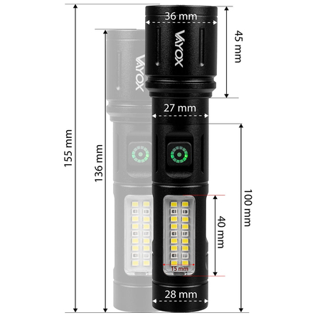 Taktische Taschenlampe 5W 260lm LED SMD VAYOX VA0181