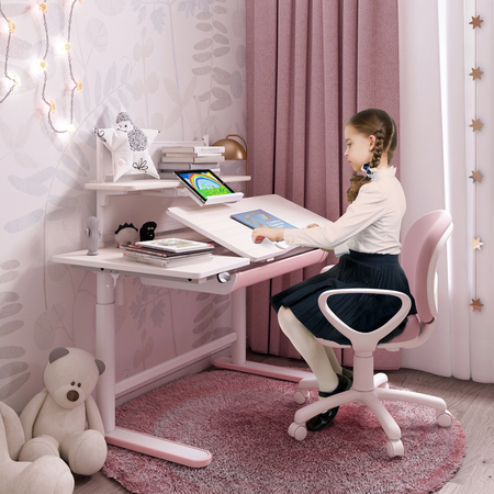 Elektryczne biurko dziecięce Spacetronik XD 112x60 cm (różowe)