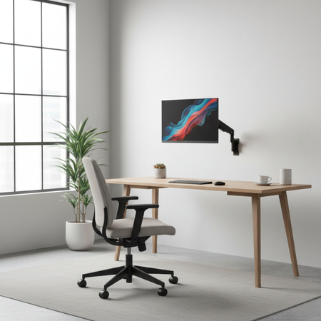 Uchwyt Ścienny SPAZ111B do Monitora i Projektora | Sprężyna Gazowa, Aluminium