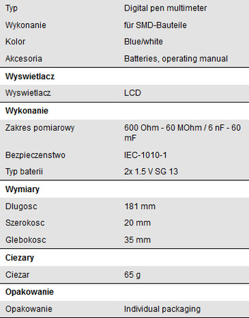 Cyfrowy Tester Rezystancji SMD Peaktech 3710 - zdjęcie 2