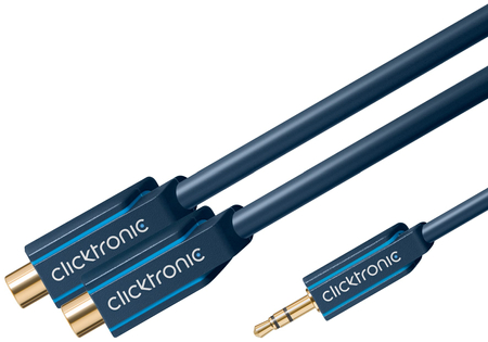 CLICKTRONIC Adapter wtyk Jack 3,5mm - 2x gniazdo RCA 10cm