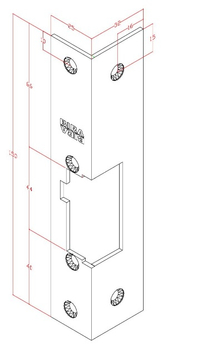 Okucie BIRA kątowe krótkie do drzwi lewych