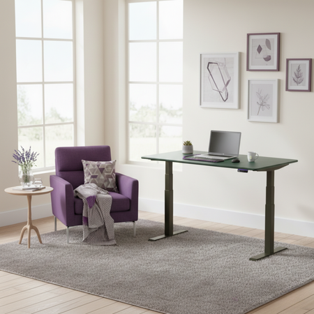 Biurko regulowane Vegard elektryczne dwusilnikowe MDF zielone