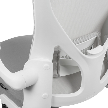 Zestaw do nowoczesnego biura: biurko elektryczne + fotel biały