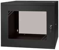 Szafa RACK 19'' 9U 450mm CZARNA Szklane drzwi