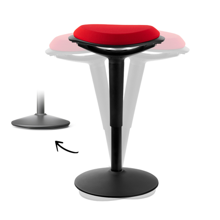 Zippy active ergonomischer Hocker (schwarz/rot) - zdjęcie 2
